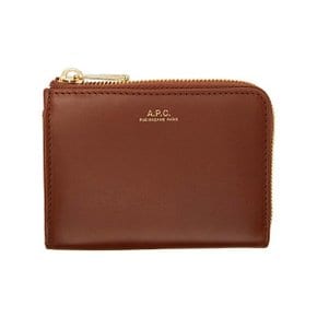 리즈 지퍼 컴팩트 카드 지갑 PXAWV-F63166 NOISETTE CAD A.P.C. Lise Coin Zip Wallet