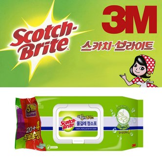  3M 스카치브라이트 물걸레 청소포 막대걸레 전용 청소용 물티슈 대형 24매