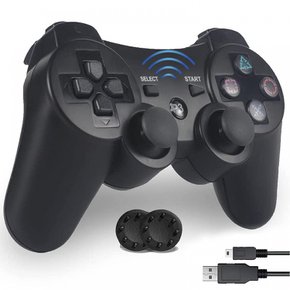 PS3용 ANKDELL 무선 (2024 블루투스 USB DUALSHOCK3 컨트롤러 새 버전) 무선 게임패드 케이블