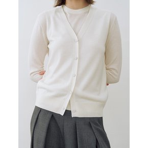 Silk Cashmere Knit Cardigan Ivory