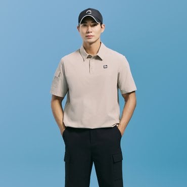 쉿 비밀특가 [비밀특가] 남성 에센셜 나일론 스트레치 카라 반팔 우븐탑