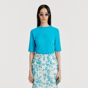 EENK YOL Lace Trimed T-Shirt - Blue