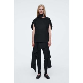 우먼 COS 코스 더 ASYMMETRISCHE 스커트 치마 더블페이스 머티리얼 다크 그레이 9725265