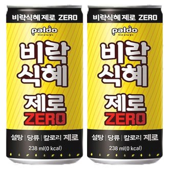  팔도 비락식혜 제로 슬릭 238ml x 24 캔입