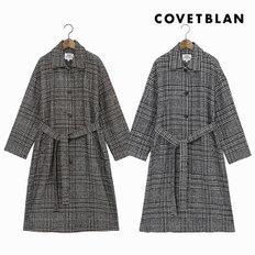 [COVETBLAN] 여성 사이드슬릿 체크코트(V196MCT109W)