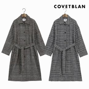 [COVETBLAN] 여성 사이드슬릿 체크코트(V196MCT109W)