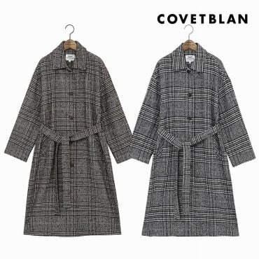 코벳블랑 [COVETBLAN] 여성 사이드슬릿 체크코트(V196MCT109W)