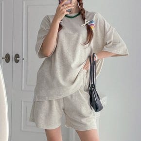 H스타일(LH)파인드세트 여름 여성 빅사이즈 반팔 트레이닝복세트 츄리닝셋트 반바지셋업