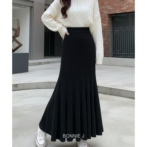 여리핏 허리밴딩 골지 니트 롱스커트 3color 슬림 머메이드 플레어 니트 롱치마