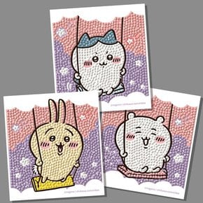 먼작귀 그네타기 보석십자수 스티커 10x11cm BST3-131N