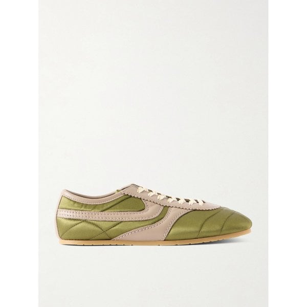 가죽 트리밍 퀼티드 새틴 스니커즈 46376663163006333