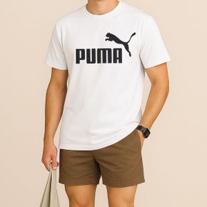 푸마 PUMA 에센셜 NO.1 로고 반팔티 화이트 682532 02_P385864813