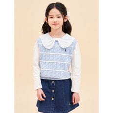 *시즌오프30%*[BEANPOLE KIDS] 케이블 스트라이프 니트 베스트  스카이 블루