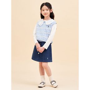 *SSG특가*[BEANPOLE KIDS] 케이블 스트라이프 니트 베스트  스카이 블루