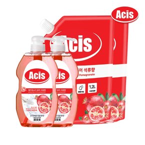 아키스 베이킹소다 석류 주방세제 용기 780ml x2개+리필 1200ml x2개