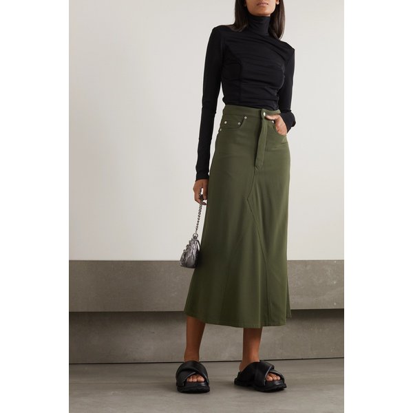 올리브 그린 미디 스커트 43769801097627830