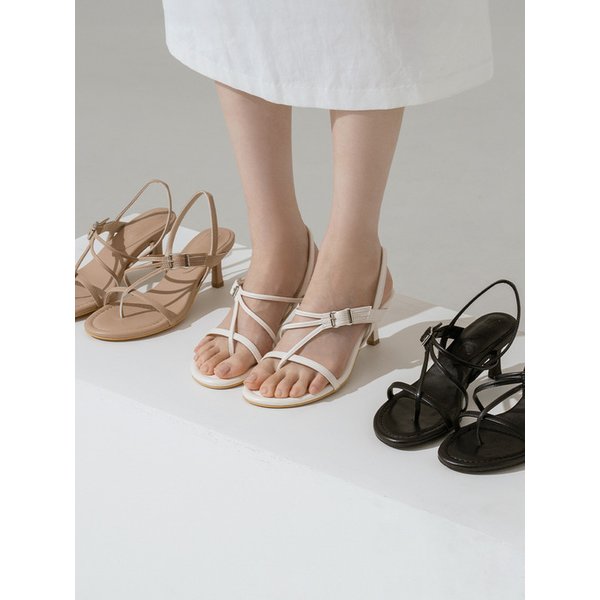 피케르 미들힐 스트랩 샌들 6cm