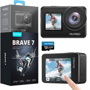 Brave7-4K 64GB IPX8 10M WiFi 액션 카메라-AKASO 웨어러블 카메라 본기 방수 수중 카메라 6축