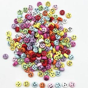 원형 이모티콘 비즈 4x7mm 키링 공예 재료 M50745 (S49320464)
