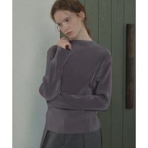 Pleats mock neck top [TIFA05LT13]_Charcoal