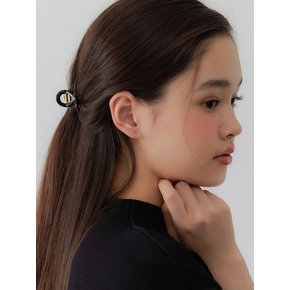 [mini] Twist metal point hair clip_real black