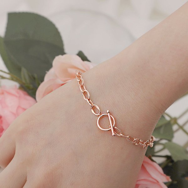 로즈골드 볼드 토글 체인 팔찌