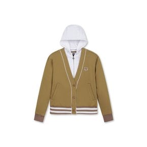 왁[WAAC]골프 (WWTBA24605LBR)Women Fake layered hoodie cardigan