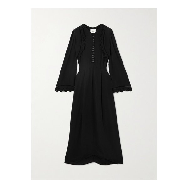 파우스티나 브로드리 앙글레즈 포인텔 트리밍 포플린 미디 드레스 46376663162889947