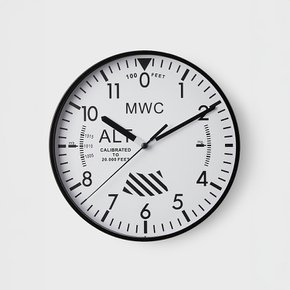 고도계 화이트 벽시계 (무소음)