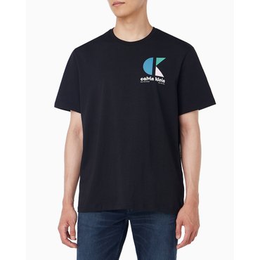 Calvin Klein Jeans 남성 이지핏 바우하우스 로고 그래픽 반팔 티셔츠(4RC827G)
