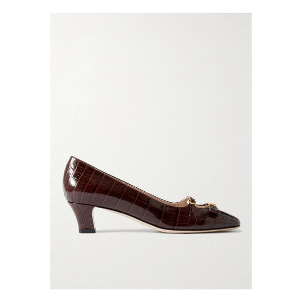 보와우 데콜테 장식 크로커다일 이펙트 가죽 펌프스 45mm 1647597350077112