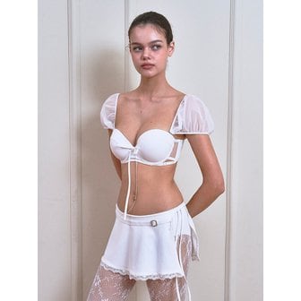 비나제이(vinaj) 리본 시스루 퍼프 반컵 비키니브라 (White)