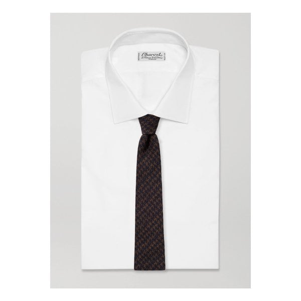 미스터 피 8cm 하운드투스 울 실크 블렌드 타이 46376663162901753