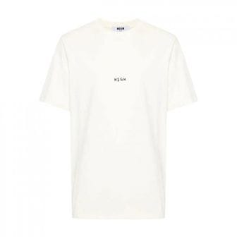 MSGM 엠에스지엠 마이크로 브러쉬드 로고 프린트 반팔 티셔츠 3640MM550 247002 02