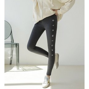 자수 코튼 레깅스 2color 레터링 포인트 밴딩 9부 레깅스 가을 겨울 요가복 필라테스복