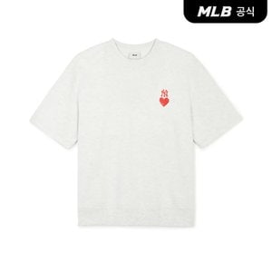 MLB [코리아공식]하트 오버핏 반팔 맨투맨 NY (L.Melange Grey)