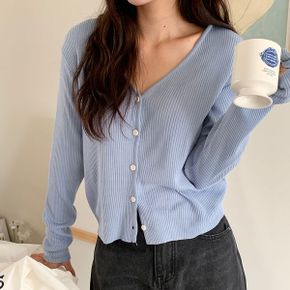 버터컵 V넥 골지 니트 가디건 6color _P366950447
