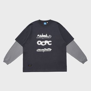 OCEAN LAYERED Y2K LONG SLEEVE T-SHIRT [GRAY]