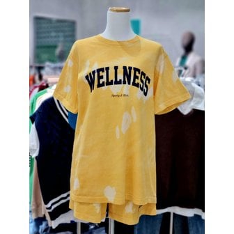 스포티앤리치 [시흥점] 공용 옐로우 Wellness Ivy Tie Dye 라운드 반팔 티셔츠 GHT39S010