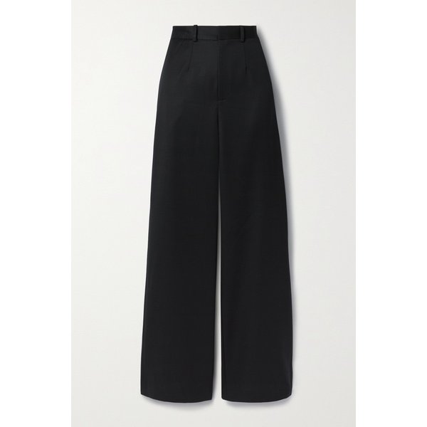 Cutout Wool-gabardine Wide-leg Pants 블랙