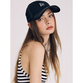 SIGNATURE LOGO STITCH BALL CAP(BLACK)