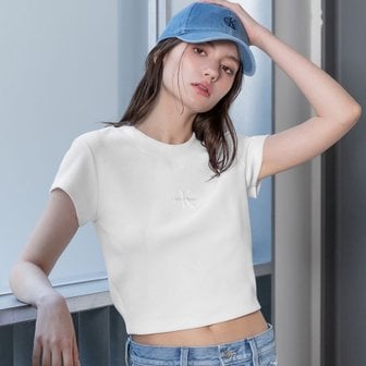 Calvin Klein Jeans 여성 모노그램 베이비 반팔 티셔츠(47AB802)
