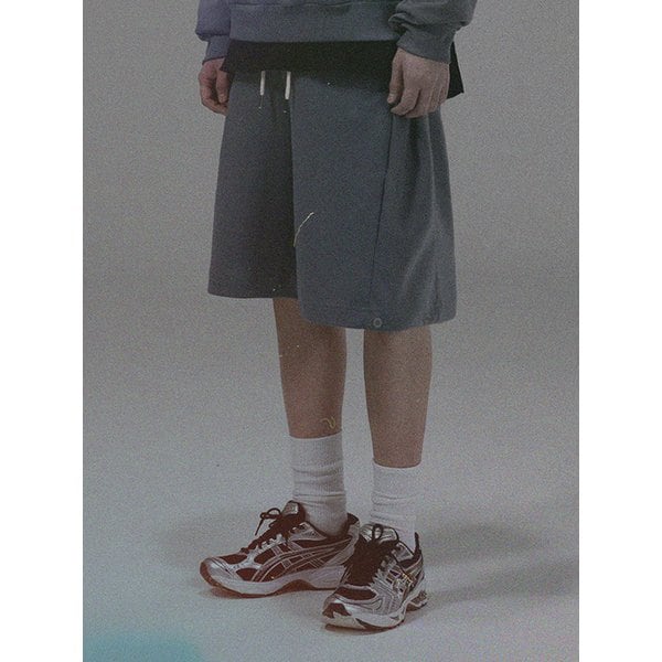 SNAP BERMUDA PANTS - GRAY