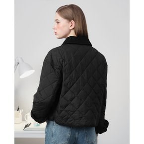 [12/6 예약배송] 아델리아 칼라 퀼티드 자켓 / ADELIA COLLAR QUILTED JACKET_BLACK