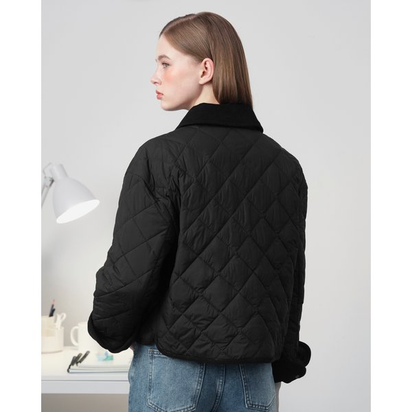 아델리아 칼라 퀼티드 자켓 / ADELIA COLLAR QUILTED JACKET_BLACK