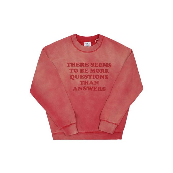 FG-QUESTIONS SUN FADED CHERRY RED 공용 맨투맨