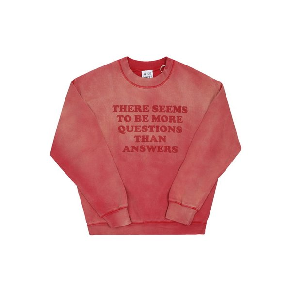 FG-QUESTIONS SUN FADED CHERRY RED 공용 맨투맨