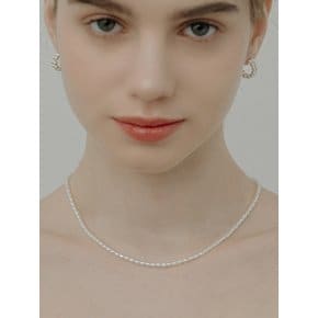 [Silver925] WE015 Rice pearl necklace