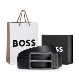 BOSS [각인][SP24] 이탈리안 소가죽 비즈니스 벨트 블랙(50491857004)