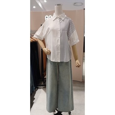 파프리카 루미앤플로하프 스트라이프 반팔셔츠 SK2BL720J